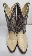 Rebelde Leather Crocodile Boots Caiman Cowboy Western Mens Mexico Size 25.5