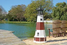 Amish Crafted Wood Garden Lighthouse - Montauk Replica - Size & Lighting Options