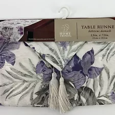 Home Trends Luxury Hibiscus Damask 13"x 72" Table Runner