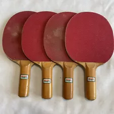 Vintage Table Tennis Bat Ping Pong Paddle Official Sportcraft Japan Set Of 4 VTG