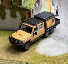 CR AB 1:64 Yellow Land Cruiser J70 LC79 Pickup Truck 6x6 Model Diecast Metal Car