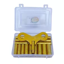 19 Piece Clock Winding Key Set - All Clock Key brass Set No. 000 to 15 Universal