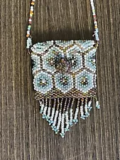 Seed Bead Medicine Bag Amulet Pouch W/closure 2 Inches