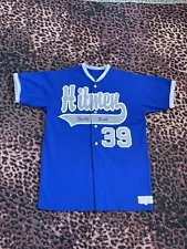 Vintage 70s 80s New Jersey Saddle Brook Hitmen Game Worn Used Jersey Large Blue