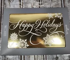 Hallmark Boxed Set 16 Christmas Cards Gold Foil "Happy Holidays" New Sealed Box