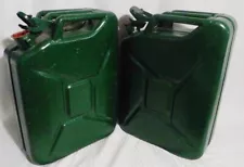 2 GI OR JERRY JEEP MILITARY 5 GALLON GREEN GAS CANS