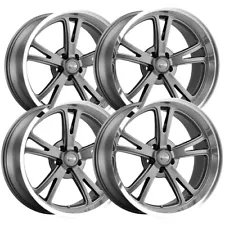 (Set of 4) Staggered-Ridler 606 20x8.5,20x10 5x5" +0mm Gunmetal Wheels Rims