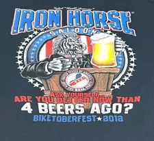 Iron Horse Saloon Biketoberfest Tshirt Sz 4XL Motorcycle US The Real Party Beers