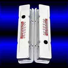 Chrome SBC Tall Valve Covers For Small Block Chevy 383 Stroker Engine 383 Emblem