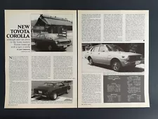 Vintage 1974 Toyota Corolla 1600 - Original 2 Page Article