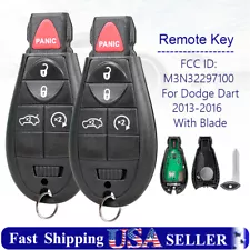 2 FOR 2013-2016 DODGE DART KEYLESS REMOTE SMART KEY FOB FOR 56046773 M3N32297100