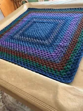 BRAND NEW HAND CROCHET AFGHAN BLANKET 37"x 37", MULTIBLE COLERS