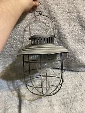 Metal Decorative Hanging Lantern Worn Feel Indoor Outdoor Rustic Decor