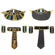 Egyptian Costume Accessory Include Belt Collar Wristbands for Halloween Party