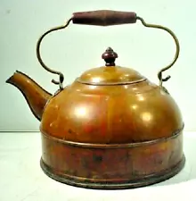 VINTAGE REVERE WARE 1 QT. COPPER TEA KETTLE WOOD HANDLE