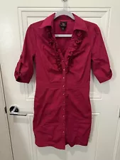 2b Bebe Hoy Pink Button Up Dress For Women Size M Gently Used