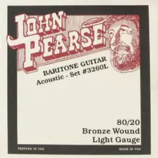 3260L John Pearse Acoustic Guitar Strings 80/20 Bronze Baritone 15-68