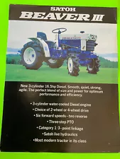 Satoh Beaver III. 16.5 Diesel Tractor Sales Brochure