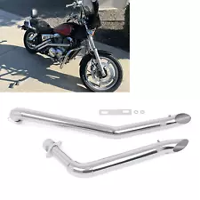 Chrome Slash Exhaust Pipes System For Honda Shadow 1100 VT1100 Spirit Sabre Ace (For: Honda Shadow 1100)