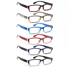 6 Pack Spring Hinge Reading Glasses Fashion Computer Readers Bluelight Glasses