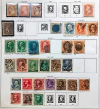 Lot of United States Old Postage Collectible Stamps of Year 1857-1893 Used