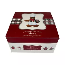 New ListingWILLIAMS-SONOMA Gingerbread Chef MUGS Set 4 Hot Chocolate Cider NIB 2009 RETIRED