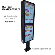 Drive-Thru Menu Boards SINGLE-SIDED with Two Windows 48x18x8''