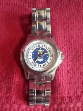 Vintage Accutime Watch Corp US Airforce Stainless Steel Back Japan Movt A211/4