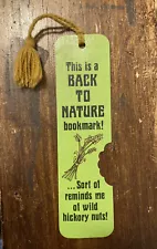 Vtg 1970s "Back To Nature" Bite Mark Oats Hickory Nuts RARE Hallmark BOOKMARK!