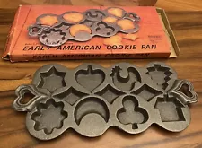 Vintage Cast Iron Early American Cookie Pan For National Silver Baker’s Pride