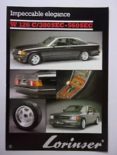 MERCEDES BENZ 380 500 560 SEC Conversions by LORINSER orig 1987 Sales Brochure