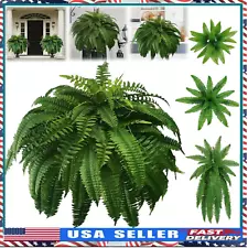 UV Resistant Lifelike Artificial Boston Fern, Artificial Ferns for Outdoor Décor