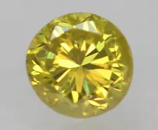 0.01 Carat Canary Yellow SI2 Round Brilliant Natural Enhanced Diamond 1.51mm