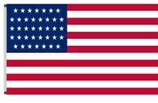 UNITED STATES 1877-1890 38 STARS FLAG 3' x 5' for a pole USA AMERICAN HISTORY