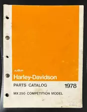 1978 Harley Davidson MX 250 Competition Motorcycle Parts Catalog Manual 99458-78