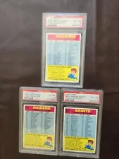 1974 Topps Football PSA Lot Packers Raiders Saints Checklists See Items For Sale