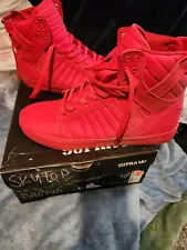 supra skytop red shoes 10 1/2