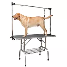 ROOMTEC 46" Dog Grooming Table,Foldable Home Pet Bathing Station with Adjusta...