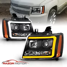 07-14 Fit Chevy Suburban/Tahoe/Avalanche Black LED Swtichback Projector Headlamp (For: More than one vehicle)