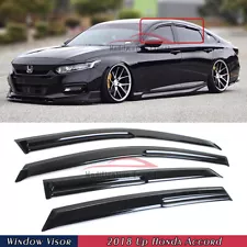 For 2018-22 Honda Accord JDM 3D Wavy Mugen Style Window Visors Rain Guards Vent (For: Honda Accord)