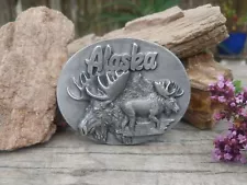 Vintage Alaskan Moose Belt Buckle By Johnson & Held