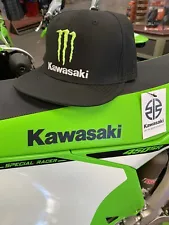 Kawasaki Racing Monster Energy Podium High Profile 6 Flat Bill Snap Back Hat OEM