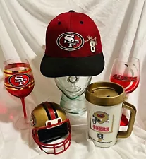 49ers Memorabilia, Steve Young NFL Quarterback Hat,49er’s Bank,mug,2 Glasses