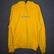 You Matter Hoodie Men's Small Yellow Embroidered Motivation Outdoor Sport