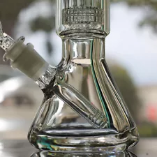 Super Thick 12 INCH Bong Matrix Water Pipe Clear Glass 15mm Beaker Hookah USA