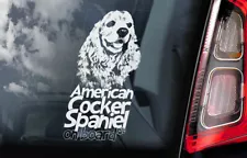 AMERICAN COCKER SPANIEL Car Sticker, Dog Window Sign Bumper Decal Gift Pet - V02