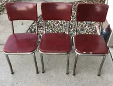 Retro 1950's Red Chairs Lot Of 3