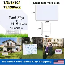 18"x26" DIY Blank Yard Sign w/ Metal H Frame for Political Campaigns,Garage Sale