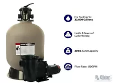 Rx Clear Radiant 24" In-Ground Swimming Pool Sand Filter System w/ .90 THP Pump