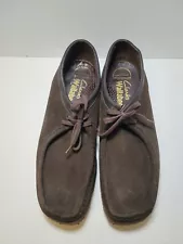 Clarks Originals Wallabee Boots Dark Brown Suede Men's Moccasin Lace Up US 10